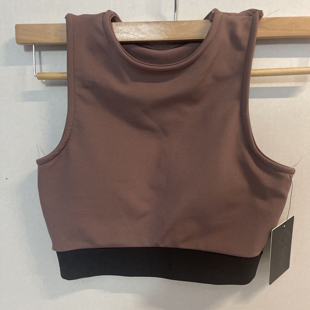 BSP Better Sports Performance Racer Back Padded Sports Bra, Burgandy Size S